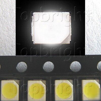 New 50 pcs plcc-2 power top smd smt 2500 mcd white led 