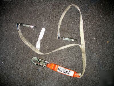 Roof fall arrestor lanyard c/w shock absorber, 2 point 