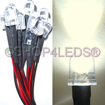 10 pcs 12VDC 10MM 40Â° 5-chips white led 100MA@280KMCD