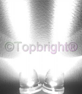 200 pcs mega bright white led 10MM 130,000 mcd f/r&s/h