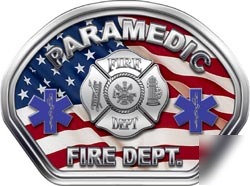 Fire helmet face decal 49 reflective paramedic flag