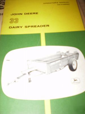 John deere model 33 dairy spreader operator's manual