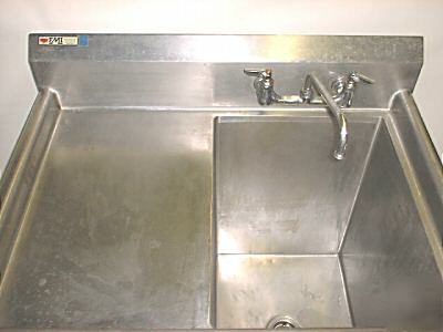  stainless steel 1 compt prep sink 25 inch H2O depth