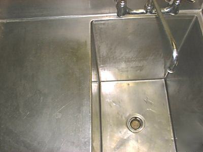  stainless steel 1 compt prep sink 25 inch H2O depth