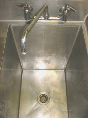  stainless steel 1 compt prep sink 25 inch H2O depth