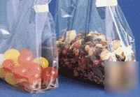 1000 - 5X3X15 .75 mil clear gusseted plastic poly bags