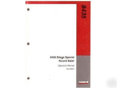 Case ih 8435 silage round baler operator's manual