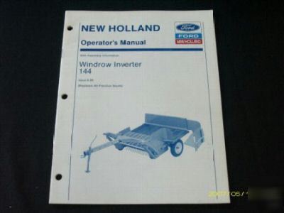 New holland 144 windrow inverter operator manual