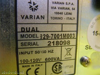 Varian dual ion pump controller 929-7001M003