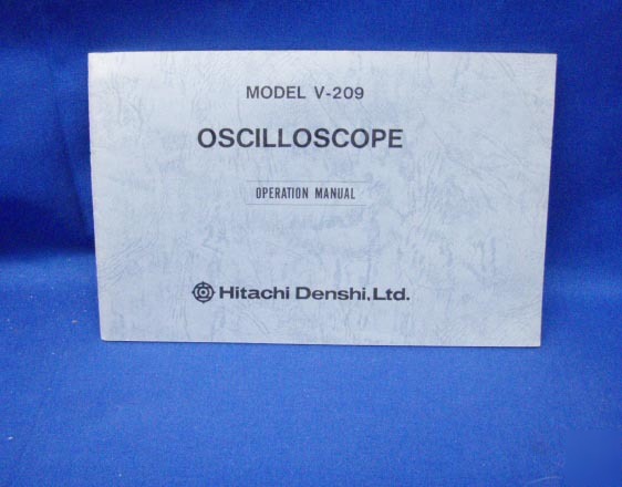 Hitachi model v-209 oscilloscope operation manual