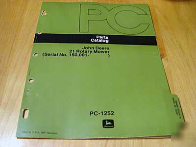 John deere 21 mower parts manual catalog jd #3