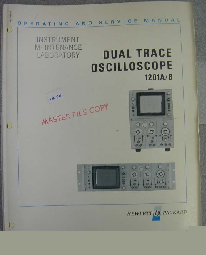 Hp 1201A/b dual trace oscilloscope manual