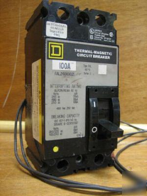 Square d circuit breaker fal FAL241001021 100AMP a 100A