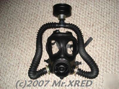 Gas mask rebreather 2-n-1 rubber hoses tubes fetish use