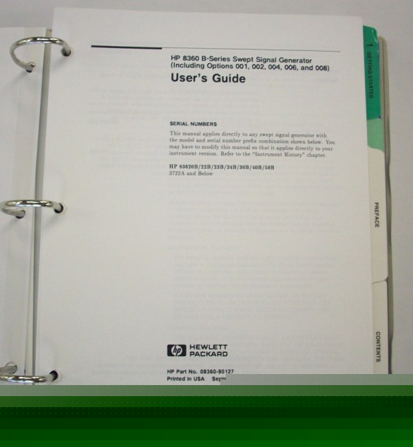 Hp 8360 swept sig gen users guide manual - $5 shipping 