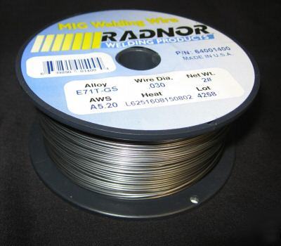 2LB spool .030 E71T-gs radnor 71T-gs flux core mig wire