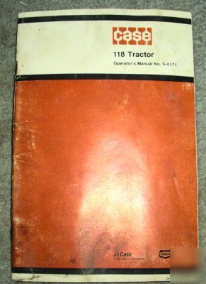 Case 118 lawn tractor operator's manual book catalog