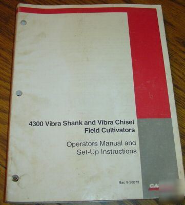 Case ih 4300 vibra field cultivator operator's manual