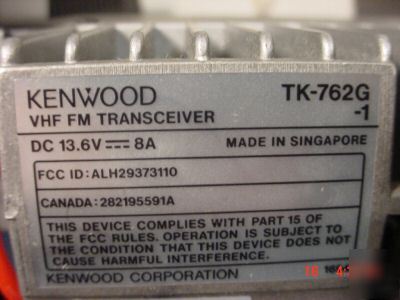 Kenwood vhf tk-762G, 8 ch, mobile package.nice
