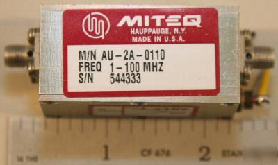 Miteq amplifier 1-100 mhz 34 db model au-2A-0110