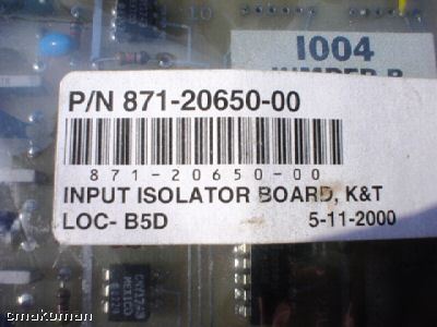 New kt cnc input isolator board k&t p/n 871-20650-00 