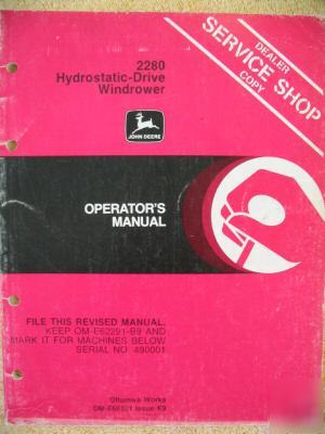 John deere 2280 windrower operator manual