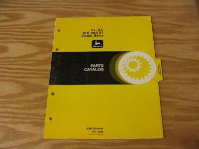 John deere 61 81 81E 91 chain saws parts catalog manual