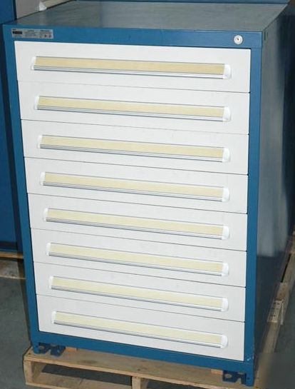 Stanley vidmar 8 drawer steel storage cabinet toolbox