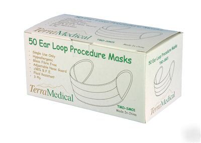 Ear loop procedure face masks - 2 boxes of 50 masks