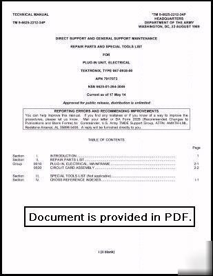 Tek tektronix 067-0938-00 maintenance repair manual