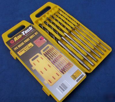 New 7PIECE long wood drill bit set in storage case - br/ 