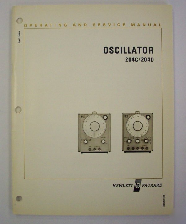 Hp / agilent 204C/204D op/service manual - $5 shipping 