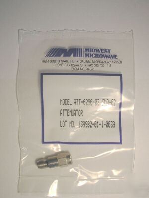 Midwest microwave attenuator 18GHZ 3DB sma (m-f), 
