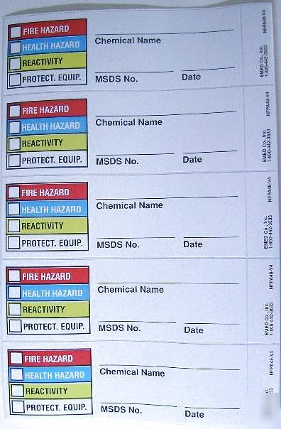 Safety labels for chemicals psa back (pack of 25) small