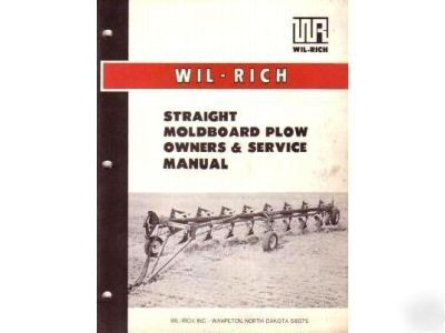 Wil-rich moldboard plow owner's service manual