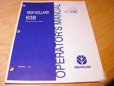 New holland 638 round baler operator's manual nh hay