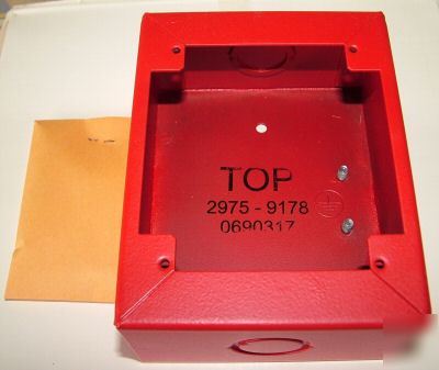 New 4 lot simplex fire alarm pull station back box red