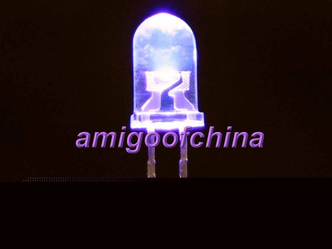 100X 5MM ultra violet uv 2000MCD led free resistors