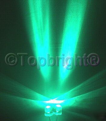 500 pcs mega bright green led 10MM 60,000 mcd f/r