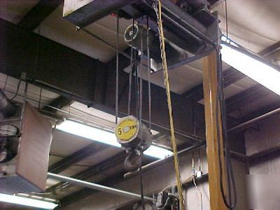 Spanco 5 ton a-series gantry with 5 ton detroit hoist