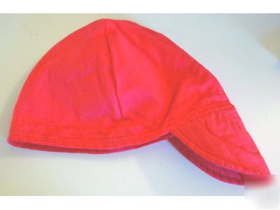 New solid fiery red welding hat 7 3/4