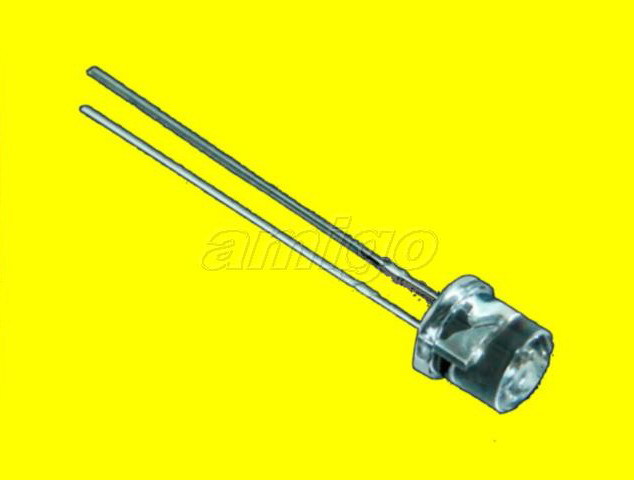 50X 3MM yellow flat top wide angle led free resistors