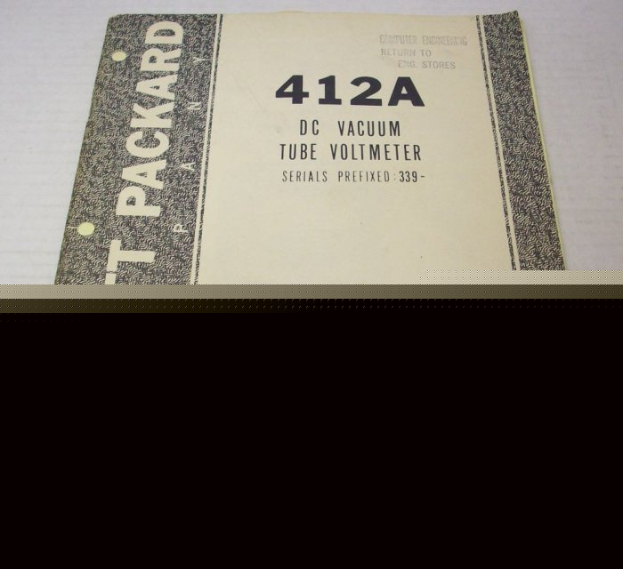 Hp 412A dc vacuum tube voltmeter op service manual