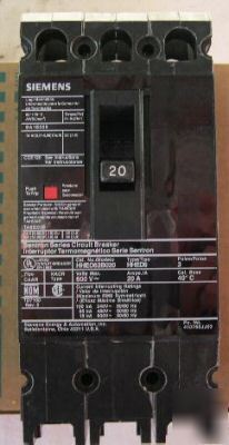 New siemens HHED63B020 3P 20A 600V circuit breaker * 