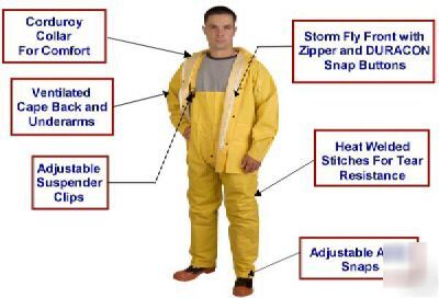 35MM pvc/polyester 3-pcs rainsuit rain gear 3XL lot/5
