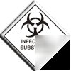 Infectious substance sign-a.vinyl-230X230MM(ha-002-ag)