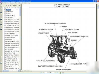 Kubota L3830DT 4X4 tractor parts manual