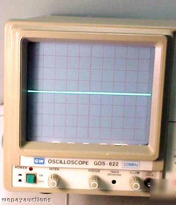 Oscilloscope gw gos-622 20 mhz 2 channel show sample 8