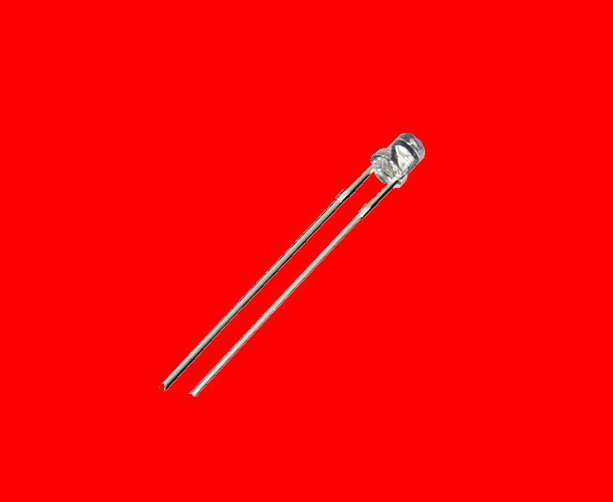 100X 3MM red wide angle flat top led free resistors