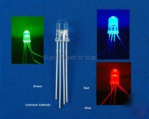 25 pcs 5MM rgb led 4000MCD common cathode & free r